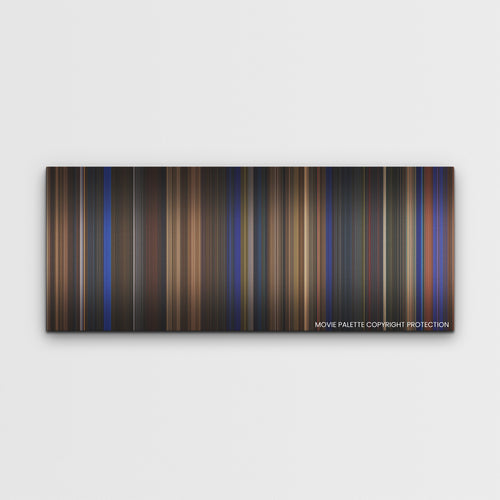 Guillermo del Toro's Pinocchio color palette canvas print: thousands of thin vertical stripes of color