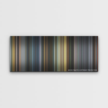 Shang-Chi and the Legend of the Ten Rings color palette canvas print: thousands of thin vertical stripes of color