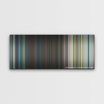 Meg 2: The Trench color palette canvas print: thousands of thin vertical stripes of color