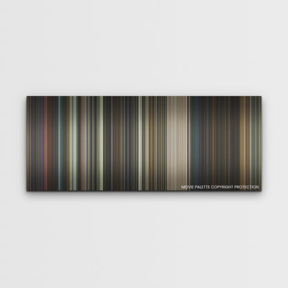 The Gray Man color palette canvas print: thousands of thin vertical stripes of color