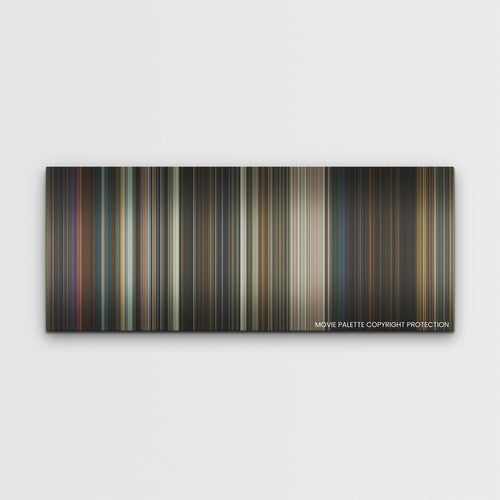 The Gray Man color palette canvas print: thousands of thin vertical stripes of color