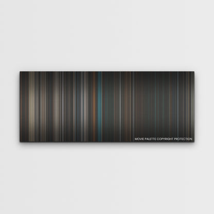 The Nun II color palette canvas print: thousands of thin vertical stripes of color
