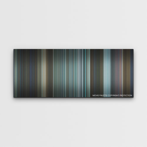 The Adam Project color palette canvas print: thousands of thin vertical stripes of color
