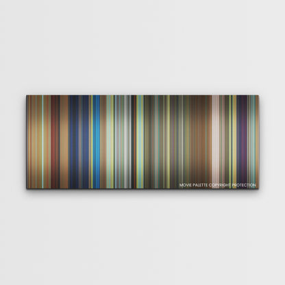 Chicken Run: Dawn of the Nugget color palette canvas print: thousands of thin vertical stripes of color