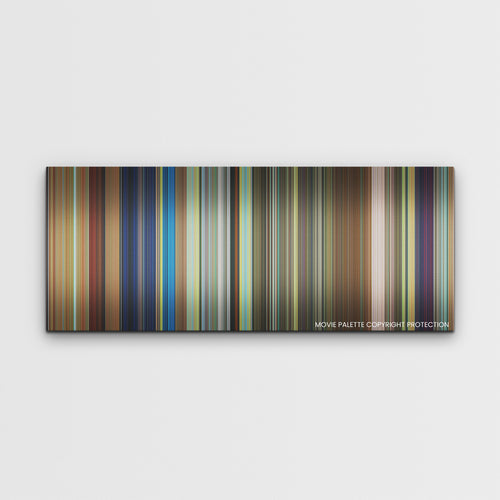 Chicken Run: Dawn of the Nugget color palette canvas print: thousands of thin vertical stripes of color