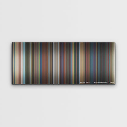 Kung Fu Panda 4 color palette canvas print: thousands of thin vertical stripes of color