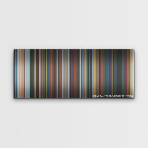 Kung Fu Panda 4 color palette canvas print: thousands of thin vertical stripes of color