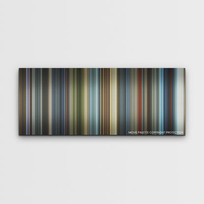 The Tomorrow War color palette canvas print: thousands of thin vertical stripes of color