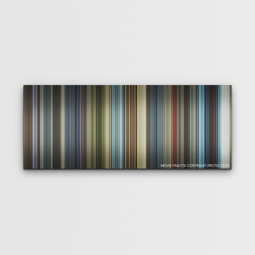 The Tomorrow War color palette canvas print: thousands of thin vertical stripes of color
