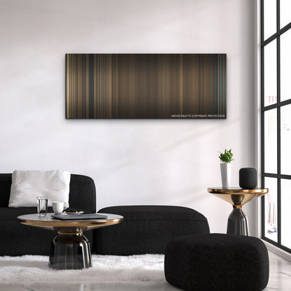 The Outfit color palette canvas above a black sofa with a gold-topped table