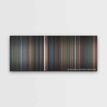 The Matrix Resurrections color palette canvas print: thousands of thin vertical stripes of color