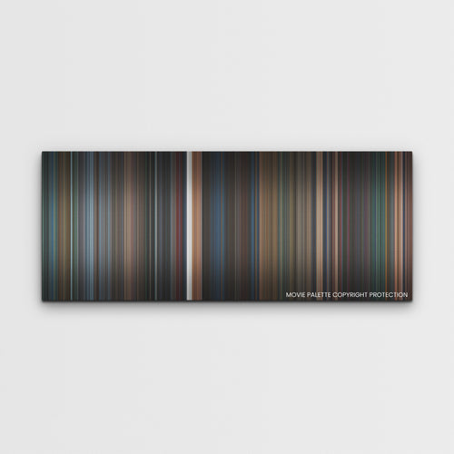 The Matrix Resurrections color palette canvas print: thousands of thin vertical stripes of color