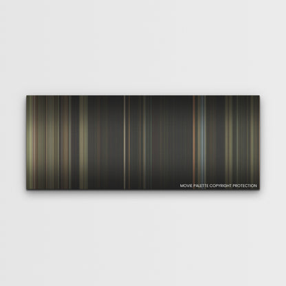 The Black Phone color palette canvas print: thousands of thin vertical stripes of color