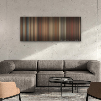 Amsterdam color palette canvas on a concrete wall above a gray sectional sofa
