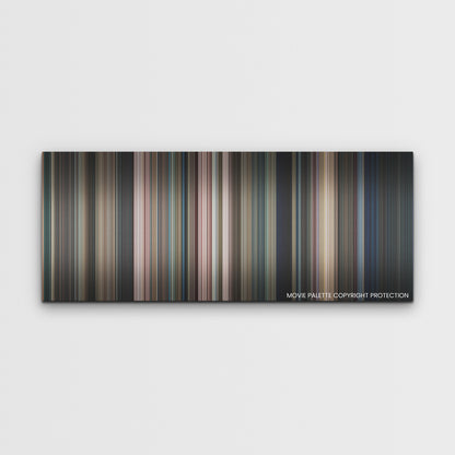 M3GAN color palette canvas print: thousands of thin vertical stripes of color