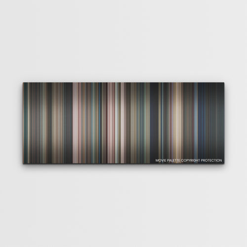 M3GAN color palette canvas print: thousands of thin vertical stripes of color