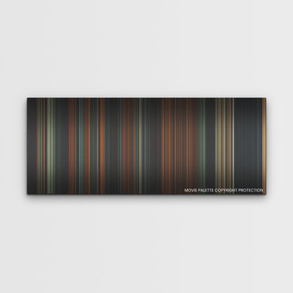 The Watchers color palette canvas print: thousands of thin vertical stripes of color