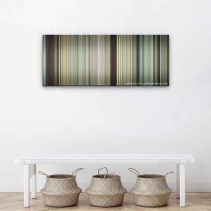 Fall color palette canvas above a white bench with three woven baskets