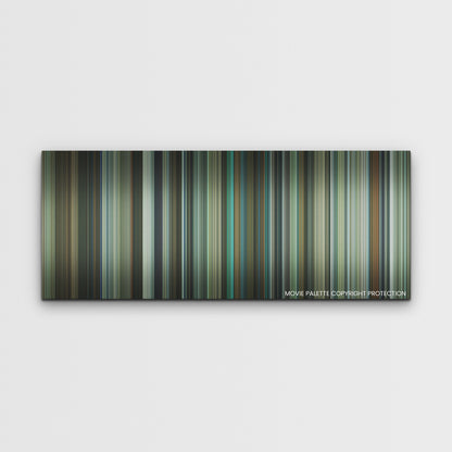 Deep Water color palette canvas print: thousands of thin vertical stripes of color
