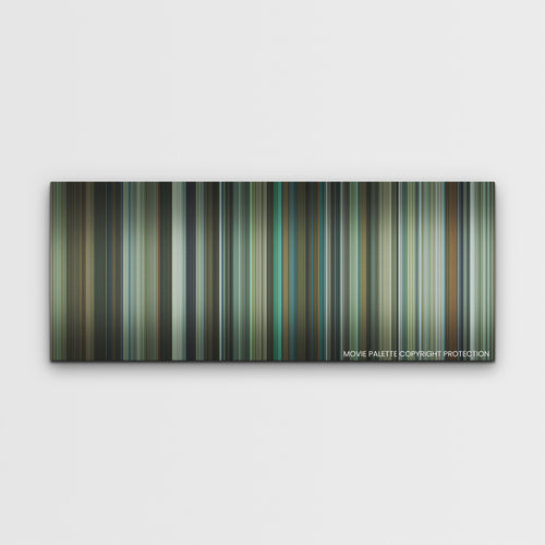 Deep Water color palette canvas print: thousands of thin vertical stripes of color