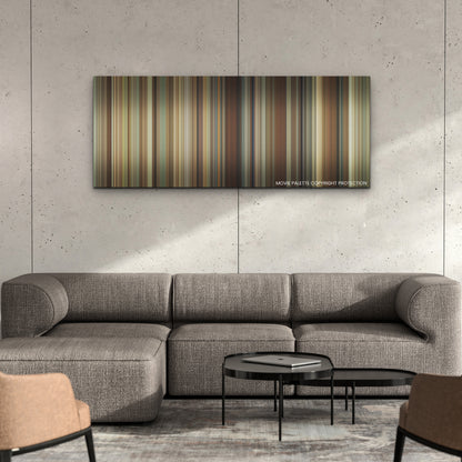 Are You There God? It's Me, Margaret. color palette canvas on a concrete wall above a gray sectional sofa