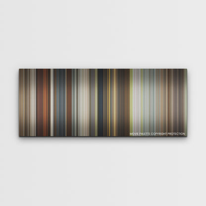 The Harder They Fall color palette canvas print: thousands of thin vertical stripes of color