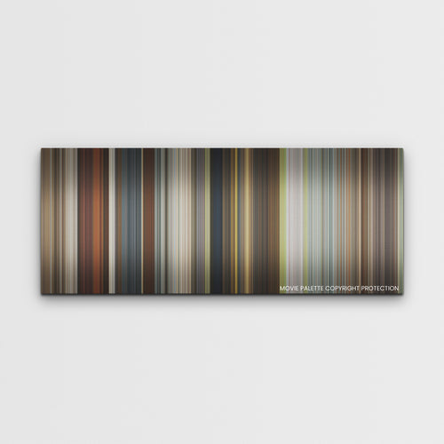 The Harder They Fall color palette canvas print: thousands of thin vertical stripes of color
