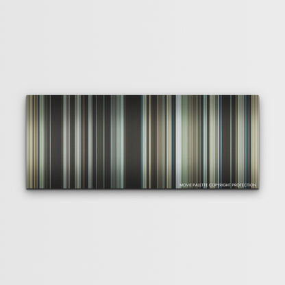 The Banshees of Inisherin color palette canvas print: thousands of thin vertical stripes of color