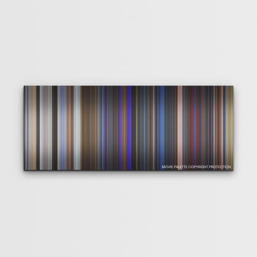 Blue Beetle color palette canvas print: thousands of thin vertical stripes of color