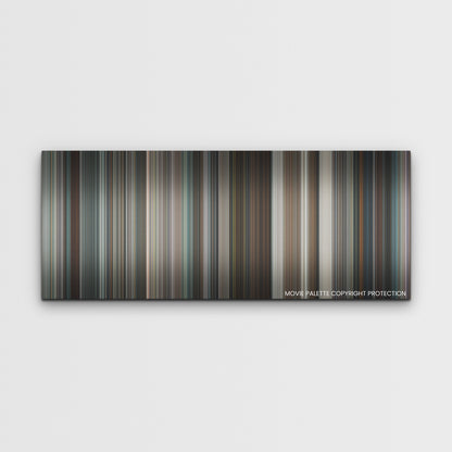 Emily the Criminal color palette canvas print: thousands of thin vertical stripes of color