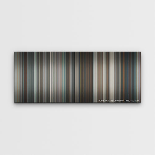Emily the Criminal color palette canvas print: thousands of thin vertical stripes of color