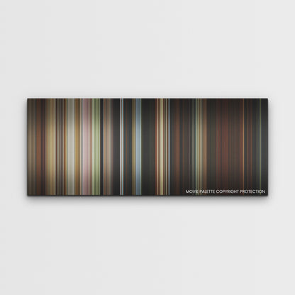 Beau Is Afraid color palette canvas print: thousands of thin vertical stripes of color