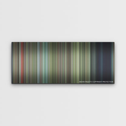 Cocaine Bear color palette canvas print: thousands of thin vertical stripes of color