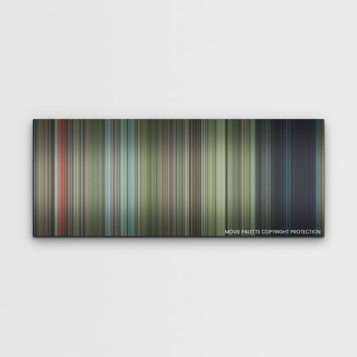 Cocaine Bear color palette canvas print: thousands of thin vertical stripes of color