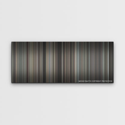Wrath of Man color palette canvas print: thousands of thin vertical stripes of color
