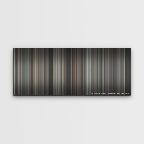 Wrath of Man color palette canvas print: thousands of thin vertical stripes of color