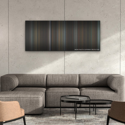Immaculate color palette canvas on a concrete wall above a gray sectional sofa