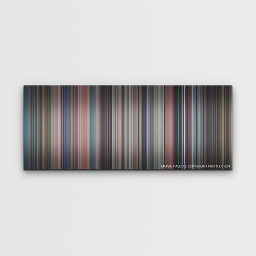 Don't Look Up color palette canvas print: thousands of thin vertical stripes of color