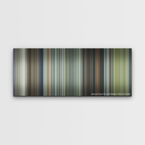 Leave the World Behind color palette canvas print: thousands of thin vertical stripes of color