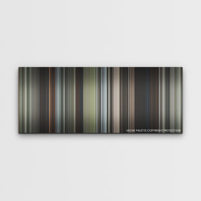 Kingdom of the Planet of the Apes color palette canvas print: thousands of thin vertical stripes of color
