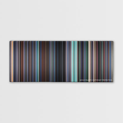 The Sum of All Fears color palette canvas print: thousands of thin vertical stripes of color
