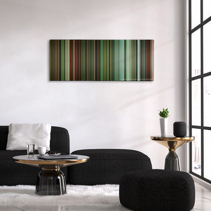 Shoot 'Em Up color palette canvas above a black sofa with a gold-topped table