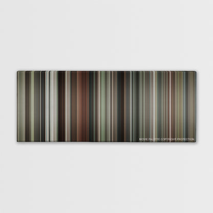 Burn After Reading color palette canvas print: thousands of thin vertical stripes of color