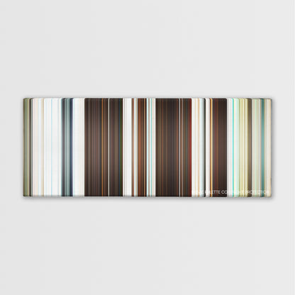 Triangle color palette canvas print: thousands of thin vertical stripes of color