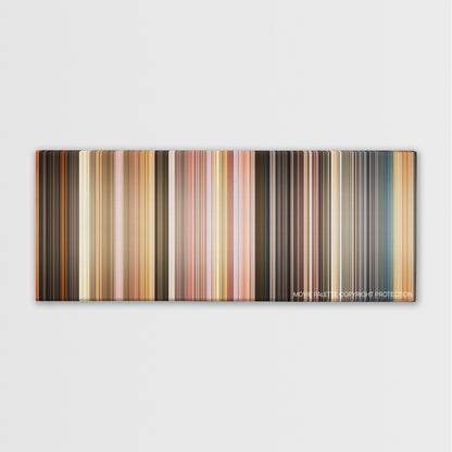 The Three Musketeers color palette canvas print: thousands of thin vertical stripes of color
