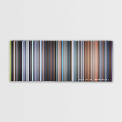 August Rush color palette canvas print: thousands of thin vertical stripes of color