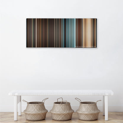 The Mummy: Tomb of the Dragon Emperor color palette canvas above a white bench with three woven baskets