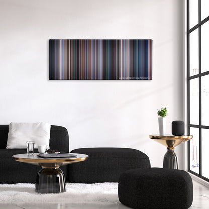 Eraser color palette canvas above a black sofa with a gold-topped table