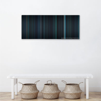 Underworld: Rise of the Lycans color palette canvas above a white bench with three woven baskets