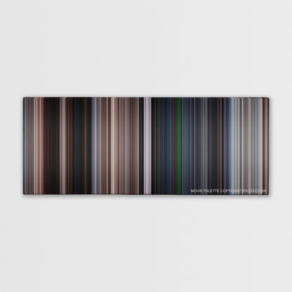 Mission: Impossible II color palette canvas print: thousands of thin vertical stripes of color